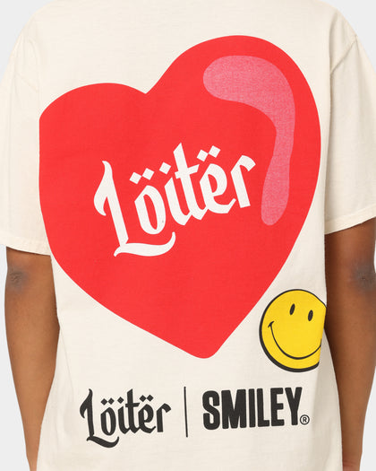 Loiter X Smiley I Heart Loiter T-Shirt Off White
