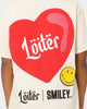 Loiter X Smiley I Heart Loiter T-Shirt Off White