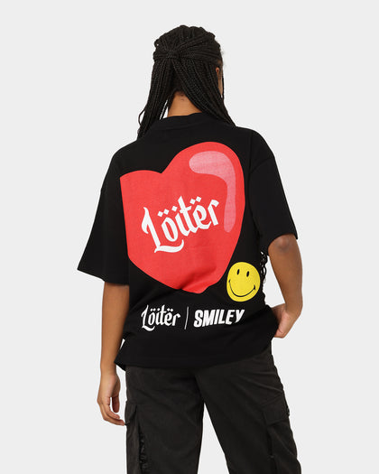 Loiter X Smiley I Heart Loiter Vintage T-Shirt Vintage Black
