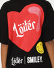 Loiter X Smiley I Heart Loiter Vintage T-Shirt Vintage Black