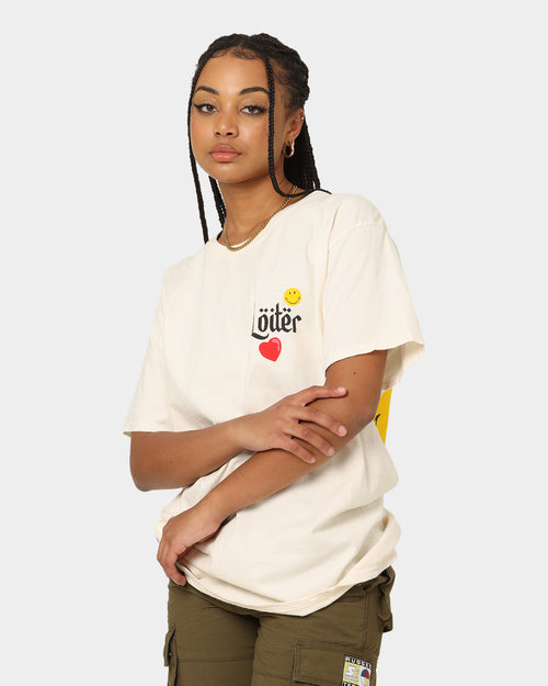 Loiter X Smiley Live Laugh Loiter T-Shirt Off White