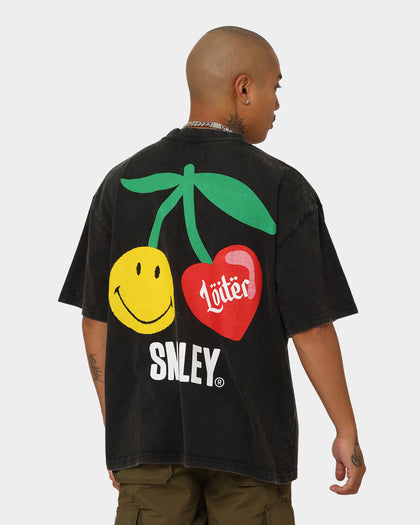 Loiter X Smiley Live Laugh Loiter Vintage T-Shirt Vintage Black