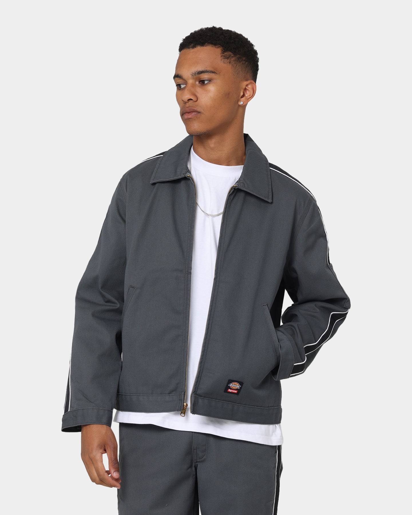 Supreme X Dickies Stripe Eisenhower Jacket Charcoal | Culture Kings US