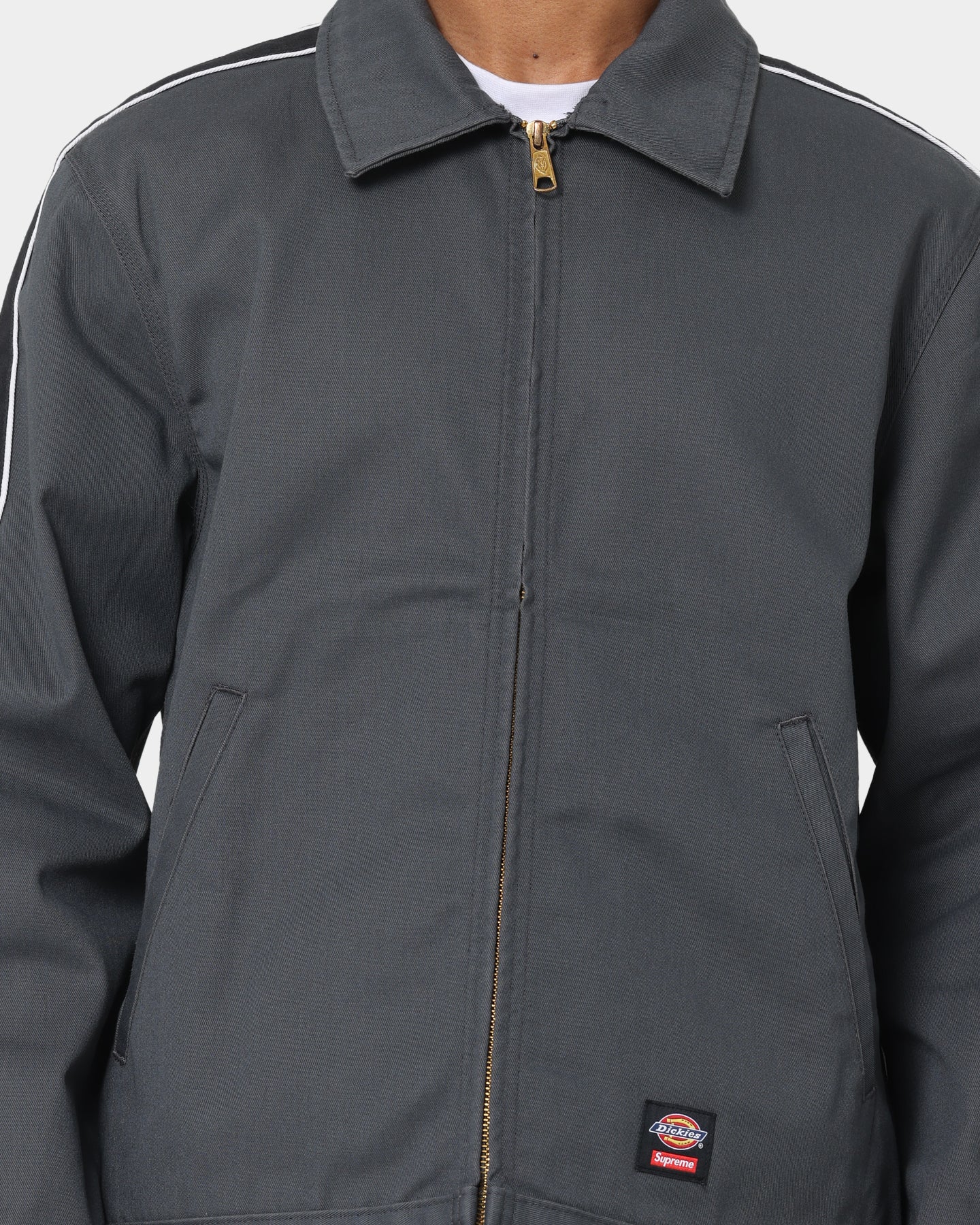 Supreme X Dickies Stripe Eisenhower Jacket Charcoal | Culture Kings US