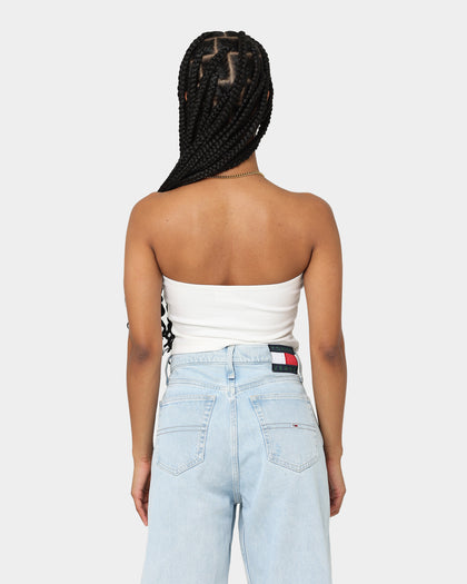 Tommy Jeans Women's Signature Crop Tube Top Ecru
