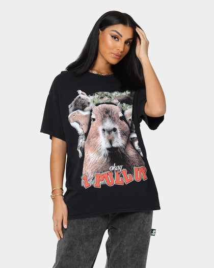 Goat Crew Okay I Pull Up Vintage T-Shirt Black Wash