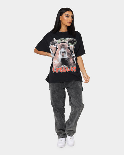 Goat Crew Okay I Pull Up Vintage T-Shirt Black Wash