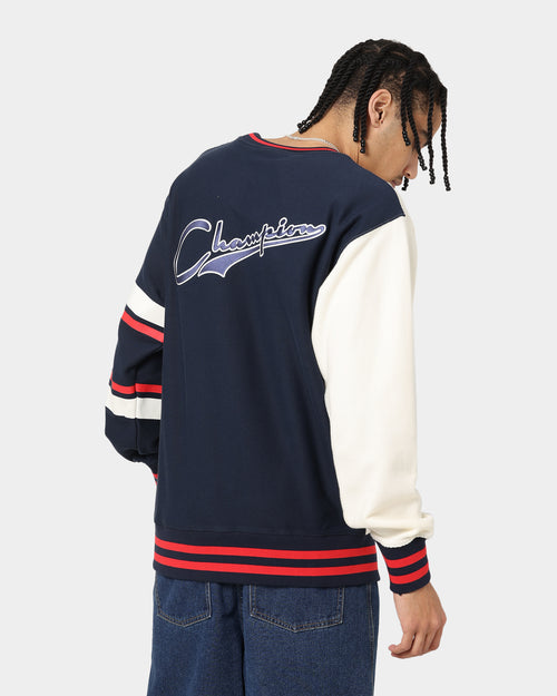 Champion Collegiate Heritage Split Crewneck Navy