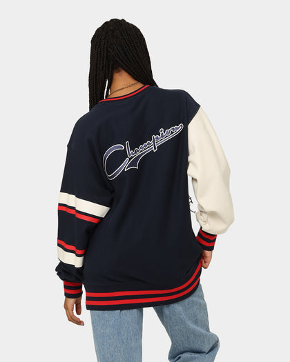 Champion Collegiate Heritage Split Crewneck Navy