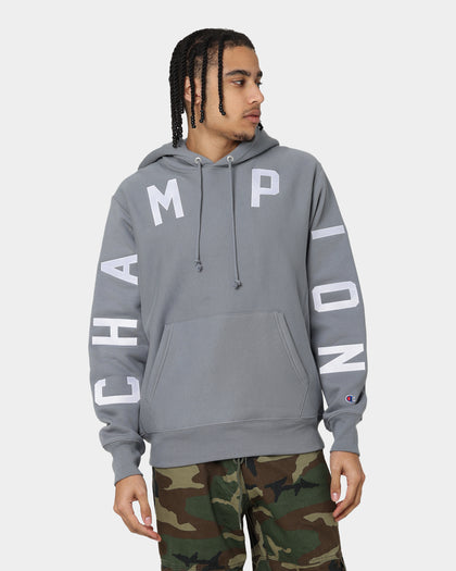 Champion Reverse Weave Arch Logo Hoodie Calico Grey