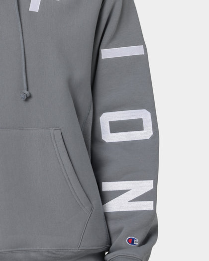 Champion Reverse Weave Arch Logo Hoodie Calico Grey
