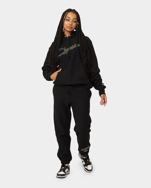 Champion Reverse Weave Archive Script Hoodie Black/Gold