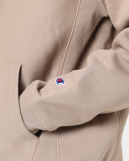 Champion Reverse Weave C Logo Hoodie Dark Khaki