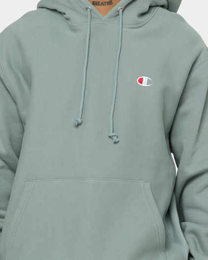 Champion Reverse Weave C Logo Hoodie Sage Shimmer Green