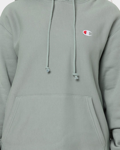 Champion Reverse Weave C Logo Hoodie Sage Shimmer Green