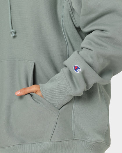 Champion Reverse Weave C Logo Hoodie Sage Shimmer Green