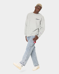 Champion Reverse Weave Collegiate Heritage Padded Crewneck Oxford Heather