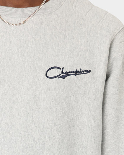 Champion Reverse Weave Collegiate Heritage Padded Crewneck Oxford Heather