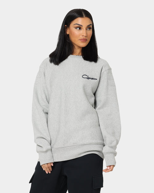 Champion Reverse Weave Collegiate Heritage Padded Crewneck Oxford Heather