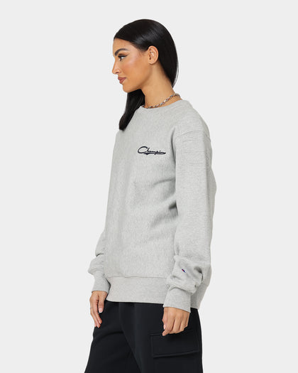 Champion Reverse Weave Collegiate Heritage Padded Crewneck Oxford Heather