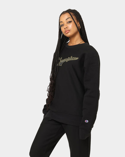 Champion Reverse Weave Collegiate Padded Crewneck Black/Gold