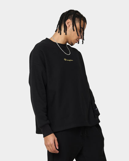 Champion Reverse Weave Relaxed Hem Crewneck Black/Gold