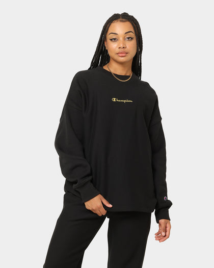 Champion Reverse Weave Relaxed Hem Crewneck Black/Gold