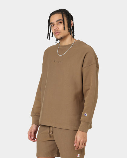 Champion Reverse Weave Relaxed Hem Crewneck Midway Brown