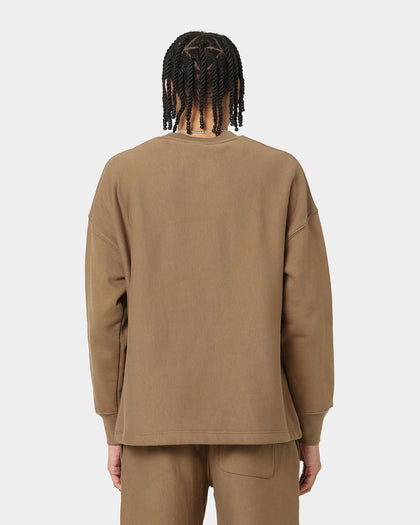 Champion Reverse Weave Relaxed Hem Crewneck Midway Brown
