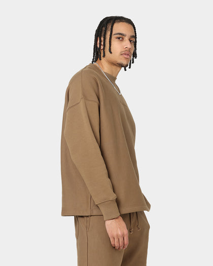 Champion Reverse Weave Relaxed Hem Crewneck Midway Brown