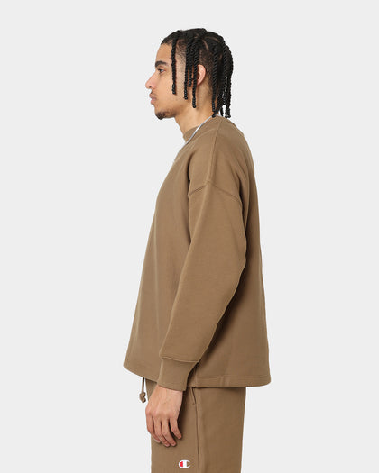 Champion Reverse Weave Relaxed Hem Crewneck Midway Brown
