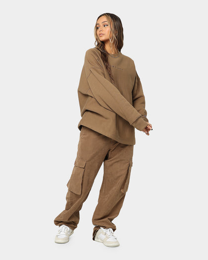 Champion Reverse Weave Relaxed Hem Crewneck Midway Brown