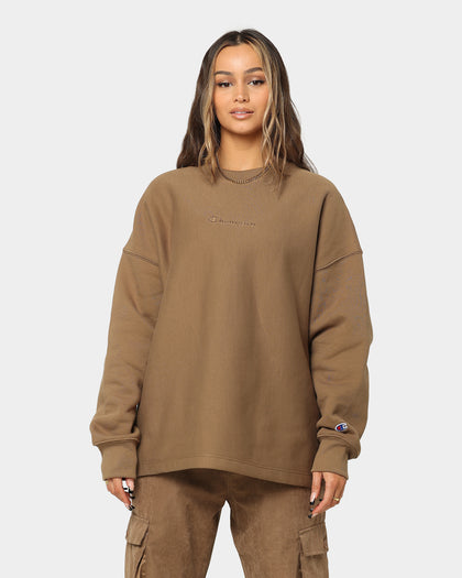 Champion Reverse Weave Relaxed Hem Crewneck Midway Brown