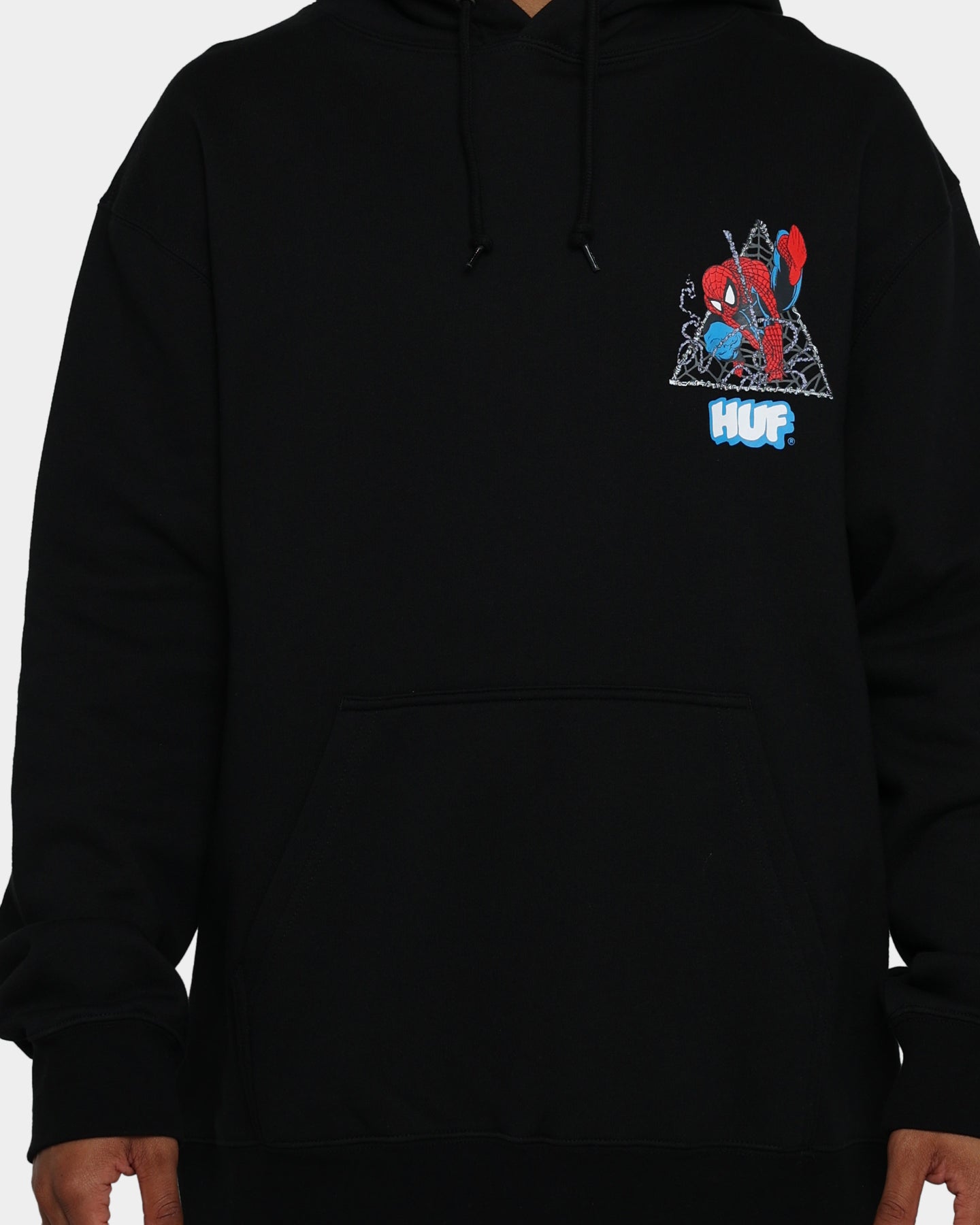 HUF X Marvel Thwip Triangle Pullover Hoodie Black | Culture Kings US