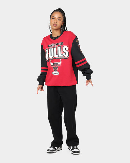 Mitchell & Ness Chicago Bulls All Over Print Crewneck 2.0 Scarlet