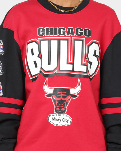 Mitchell & Ness Chicago Bulls All Over Print Crewneck 2.0 Scarlet