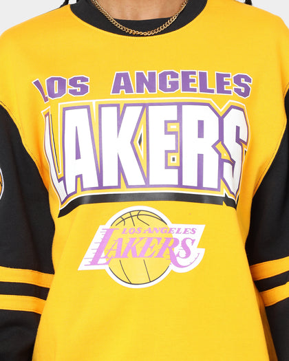 Mitchell & Ness Los Angeles Lakers All Over Print Crewneck 2.0 Light Gold