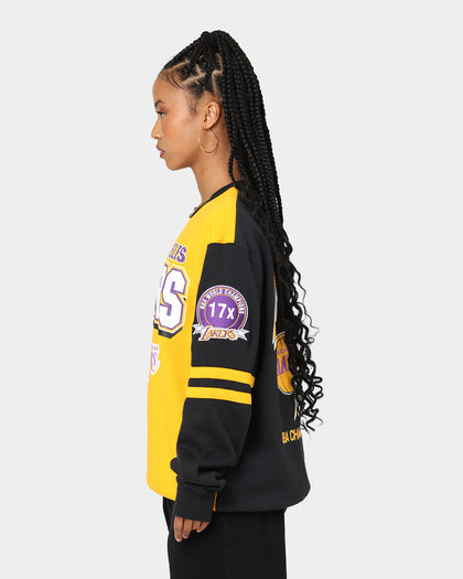 Mitchell & Ness Los Angeles Lakers All Over Print Crewneck 2.0 Light Gold