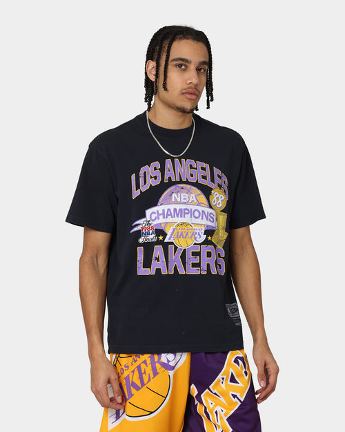 Mitchell & Ness Los Angeles Lakers Team History Vintage T-Shirt Faded Black