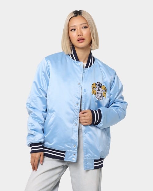 Mitchell & Ness University Of North Carolina Tar Heels Heavyweight Satin Jacket Light Blue