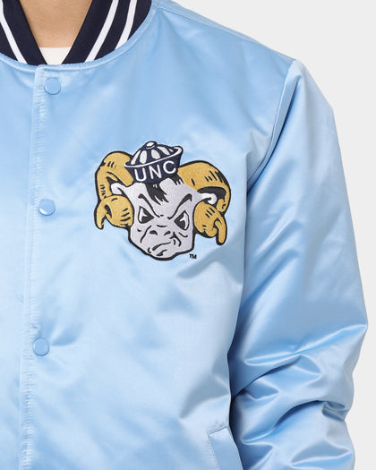 Mitchell & Ness University Of North Carolina Tar Heels Heavyweight Satin Jacket Light Blue