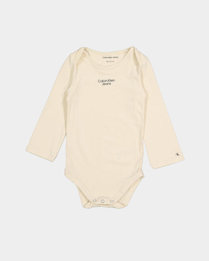 Calvin Klein Infants' Logo Rompers Giftpack 3 Pack Black