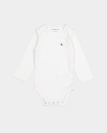 Calvin Klein Infants' Logo Rompers Giftpack 3 Pack Black
