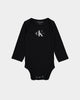 Calvin Klein Infants' Logo Rompers Giftpack 3 Pack Black