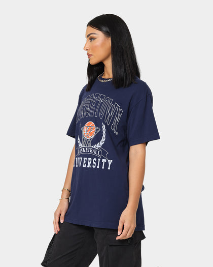 National Collegiate Athletic Association Women's Georgetown University Basketball Crest T-Shirt Navy