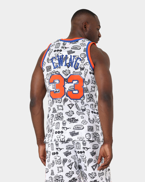 Mitchell & Ness 1991 New York Knicks Patrick Ewing #33 Doodle Swingman Jersey Black/White
