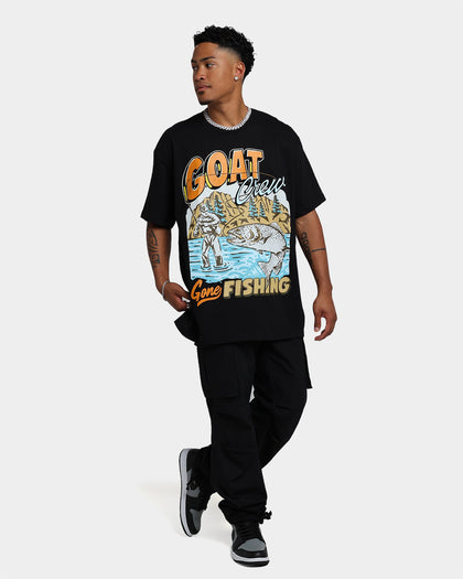 Goat Crew Gone Fishing T-Shirt Black