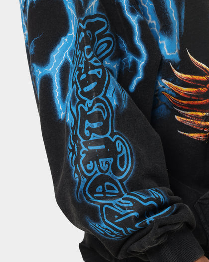 Loiter Lightning Eagle Vintage Hoodie Vintage Black