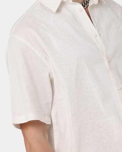 Loiter Utopia Lined Blend Button Up Ecru