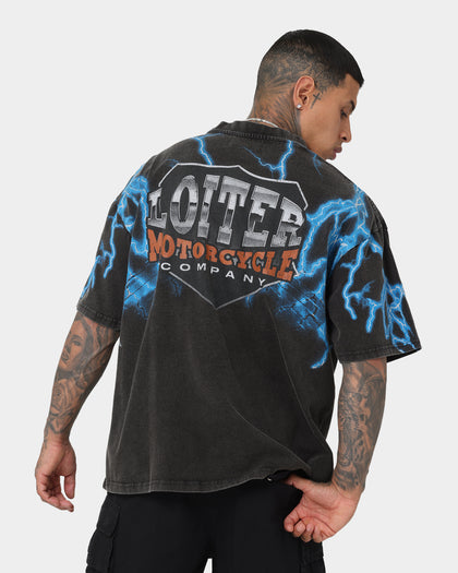 Loiter Lightning Eagle Vintage T-Shirt Black Wash